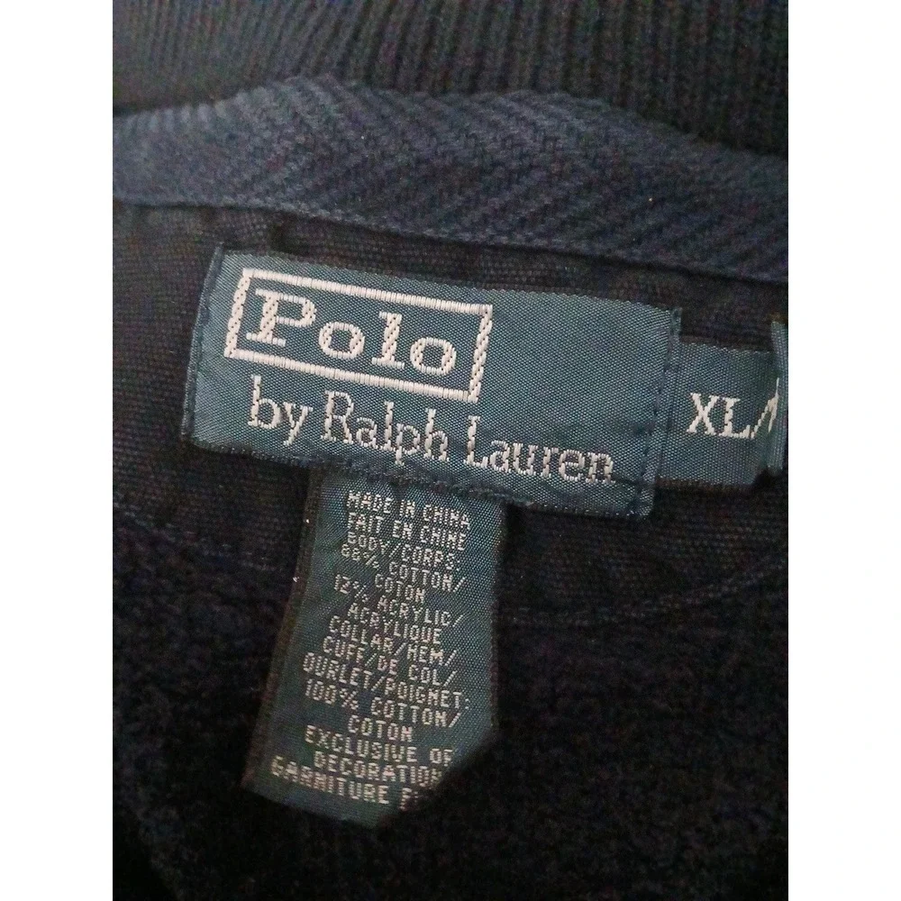 Vtg Polo Ralph Lauren Men's  Blue Coastal Collection Pullover Sweatshirt Sz XL